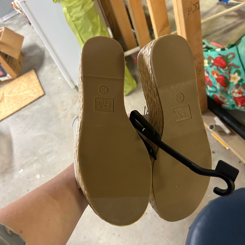 Time and Tru Women's Raffia Platform Slide Sandals NWT - Picture 5 of 6